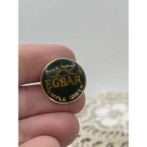 Egbar Simple Green Lettered Pin Green & Gold Tone
